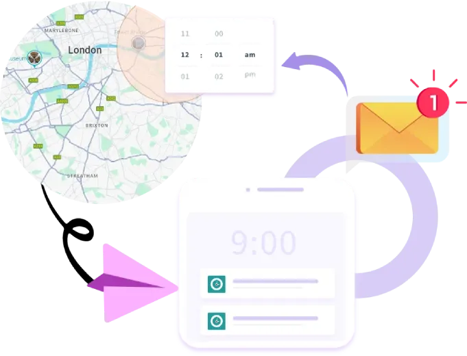 Smart arrival alerts remind employees to check in on job site arrival