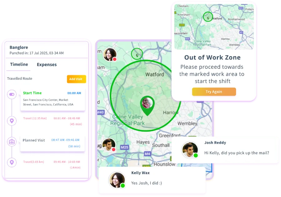 Geofence time tracking software for field operations