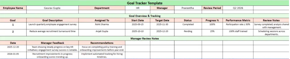 goal tracker template