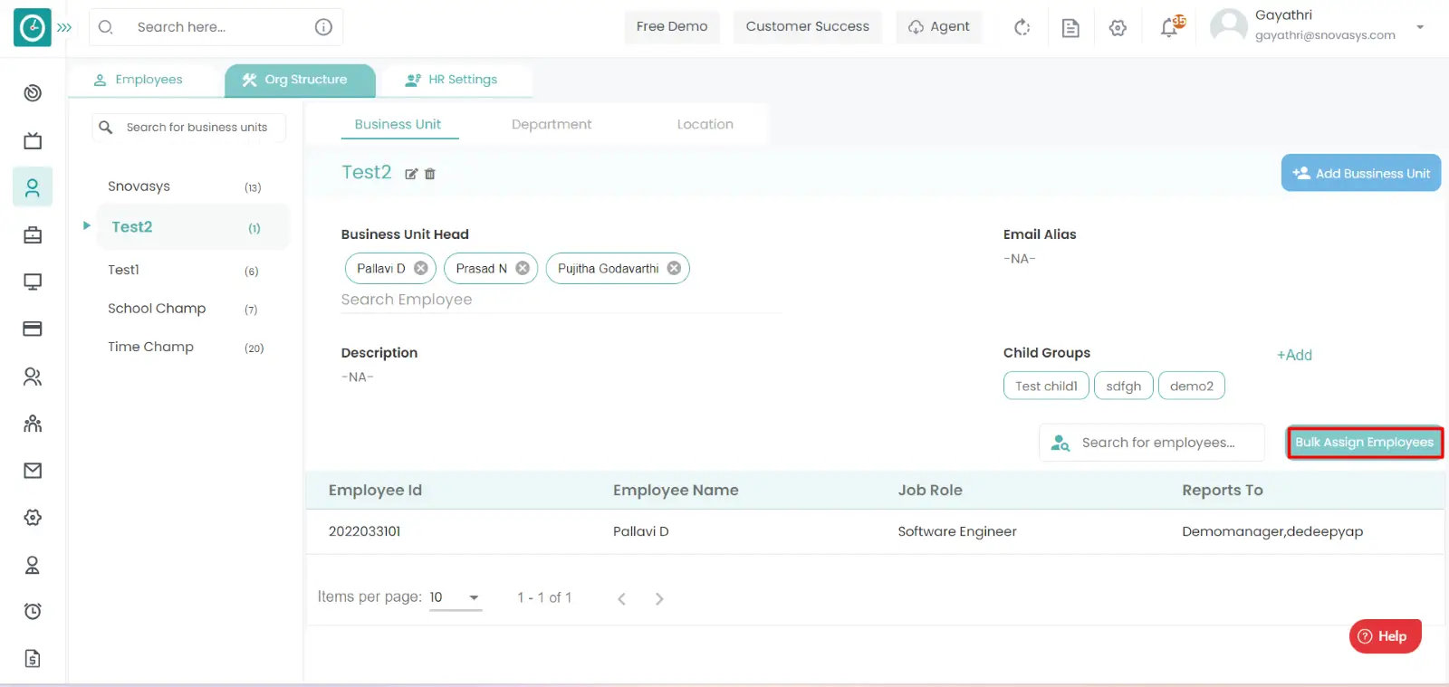 Bulk Assign Employees