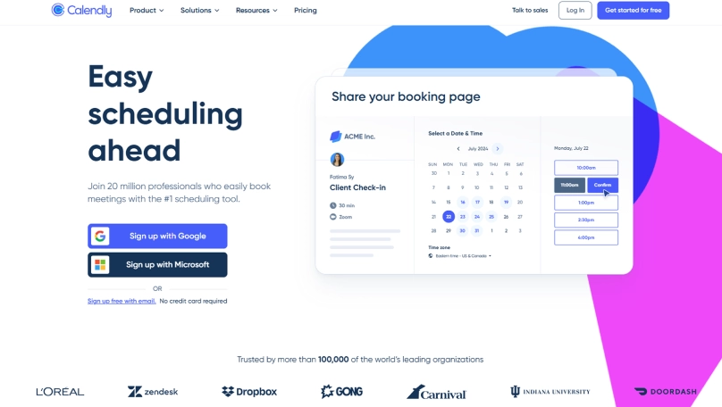 Calendly dashboard