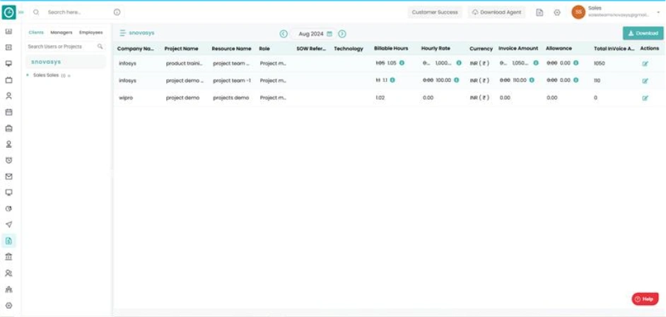 Timesheet Approval & Invoice Generation