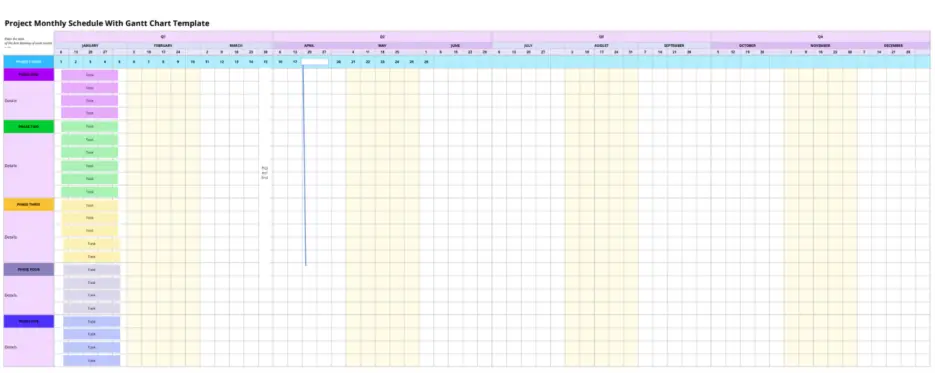 project weekly schedule template  
