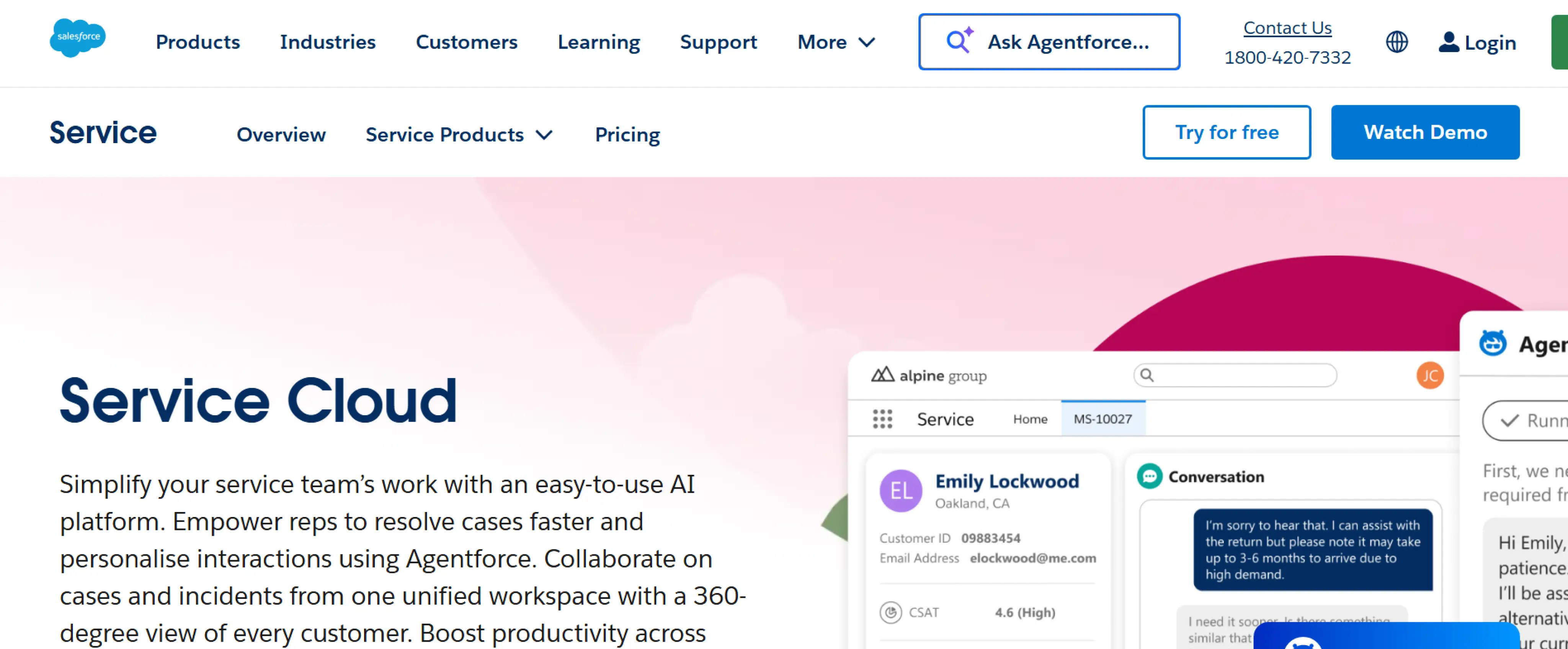 salesforce service cloud dashboard