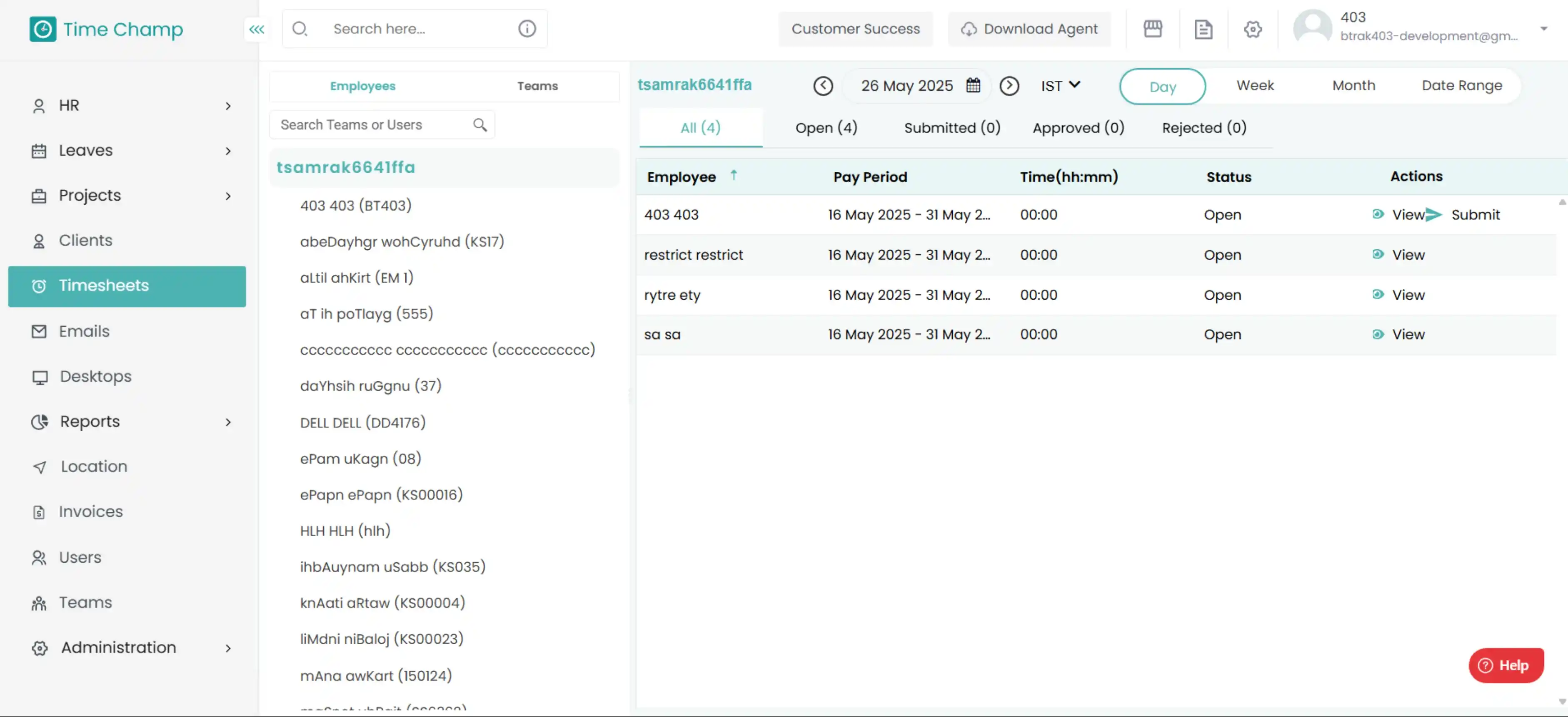 Timesheet Approval & Invoice Generation