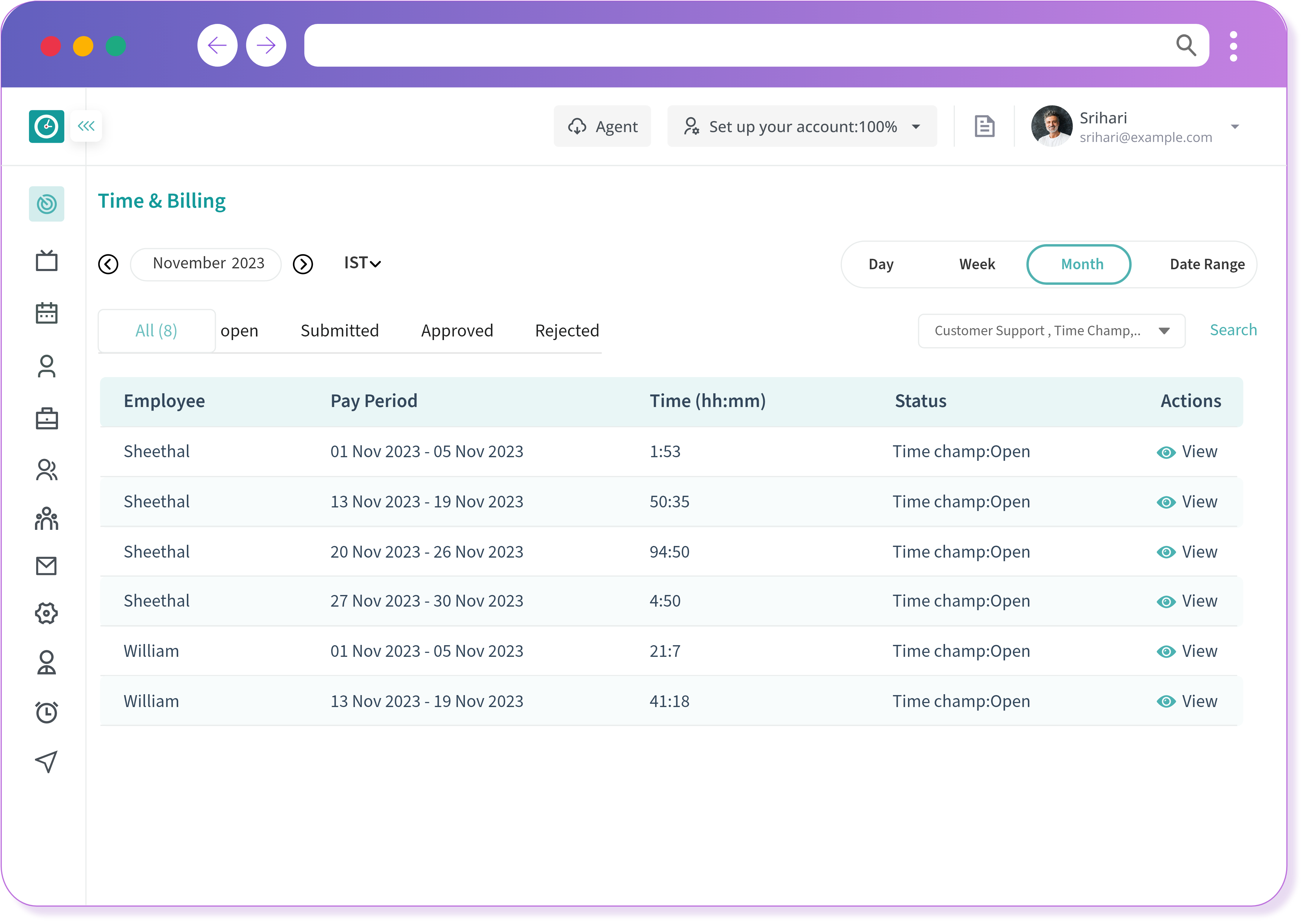 timechamp page