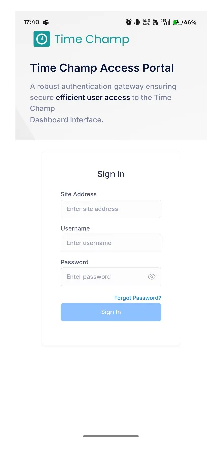 Mobile app interface on smartphone