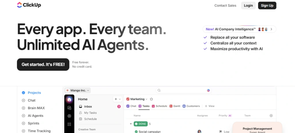 clickup dashboard
