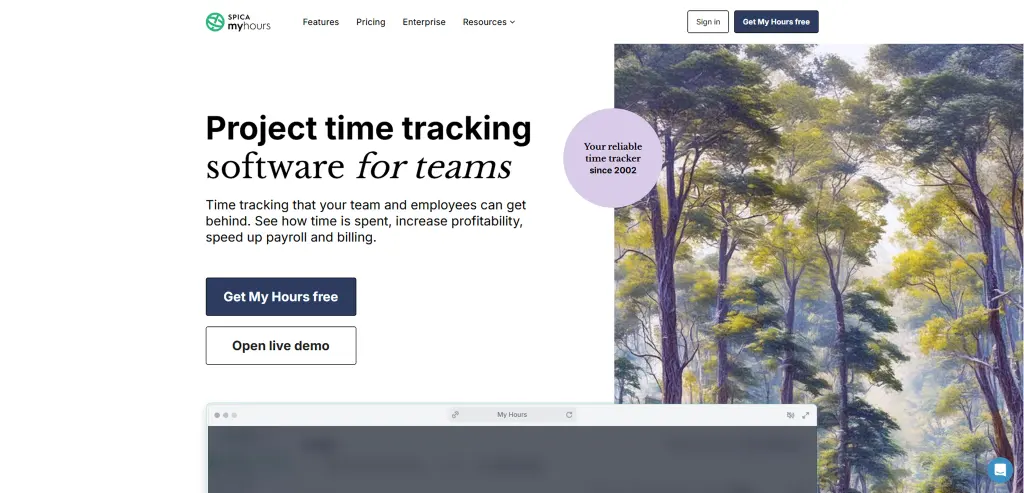myhours dashboard