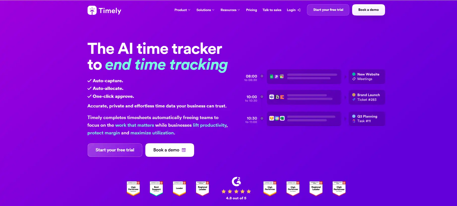Timely home page
