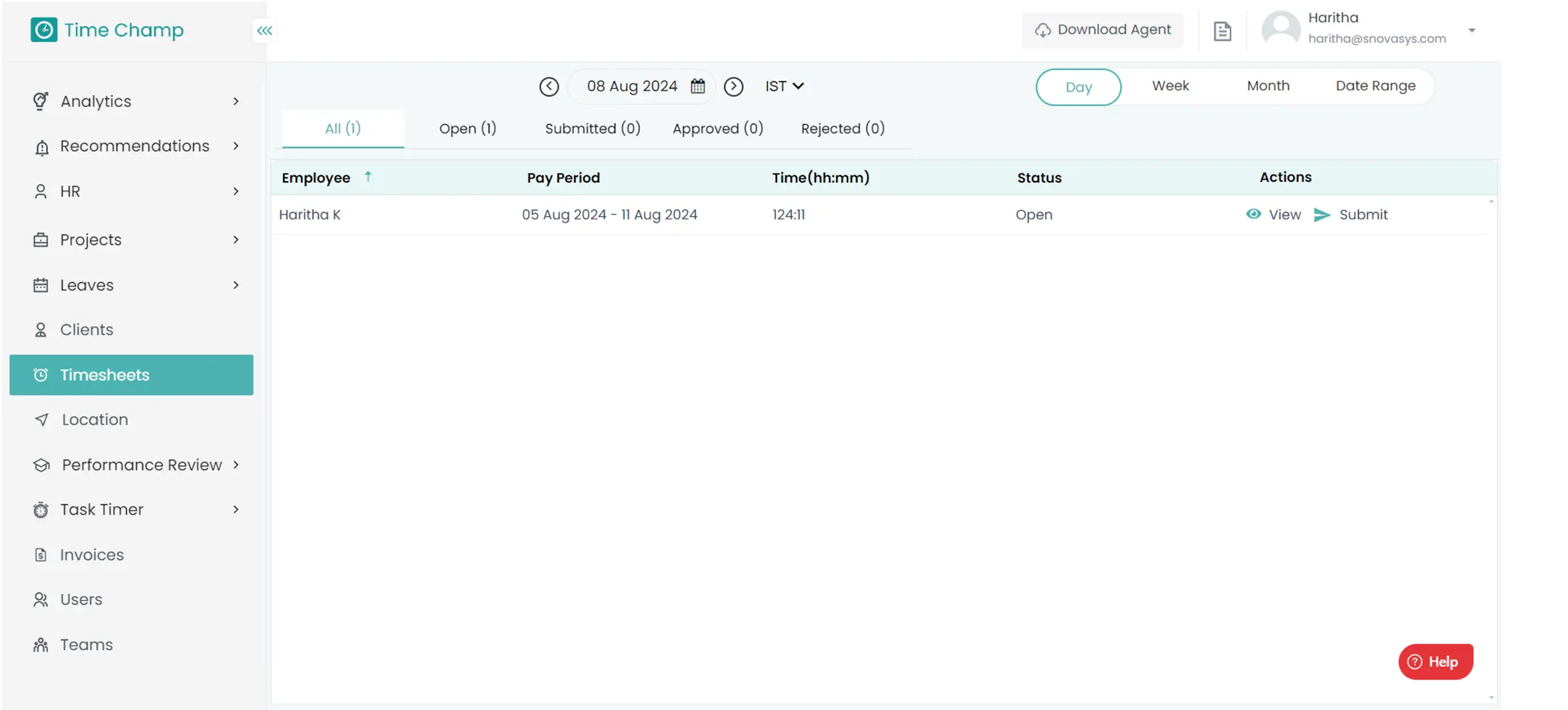 Timesheet Approval & Invoice Generation