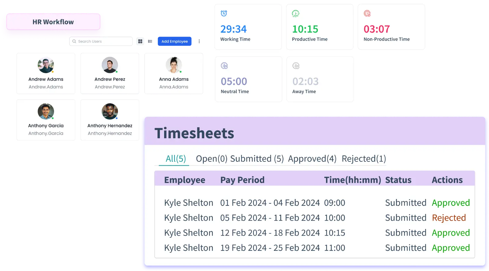hr tiemsheet