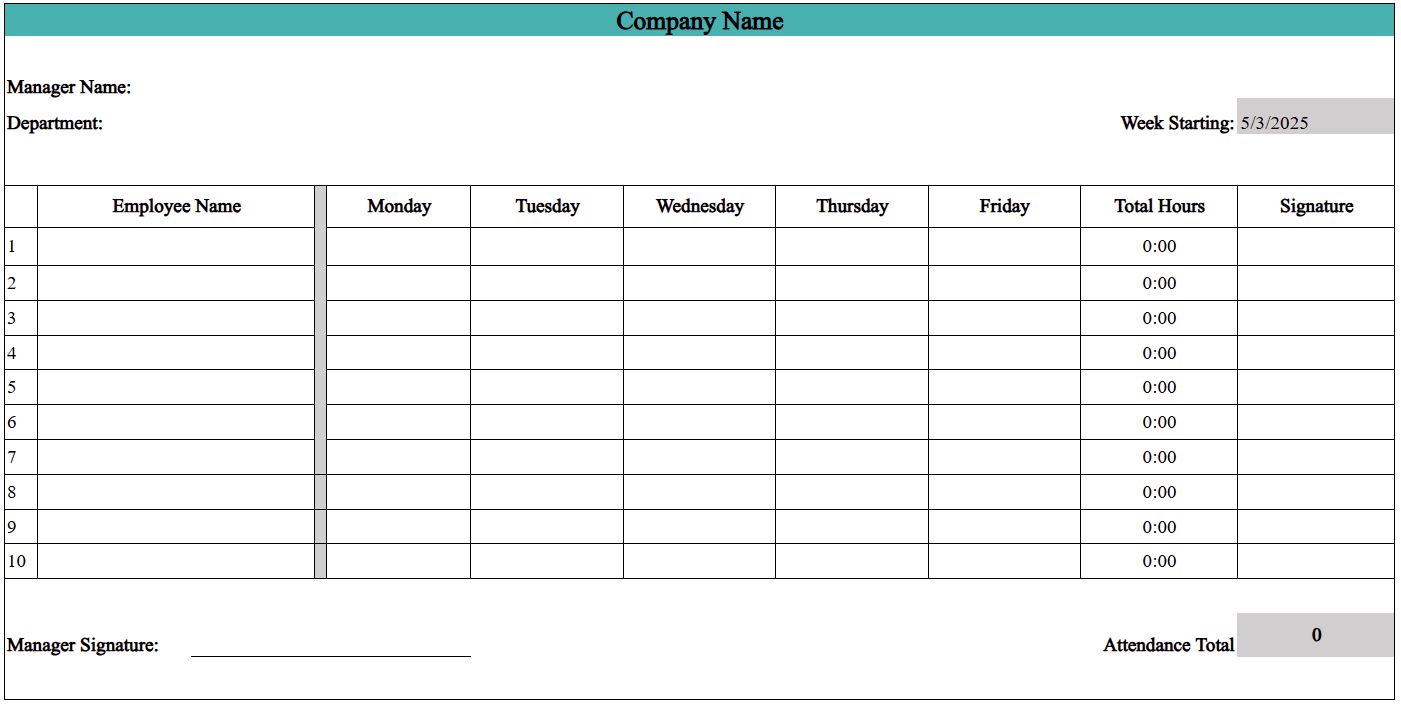weekly attendance report