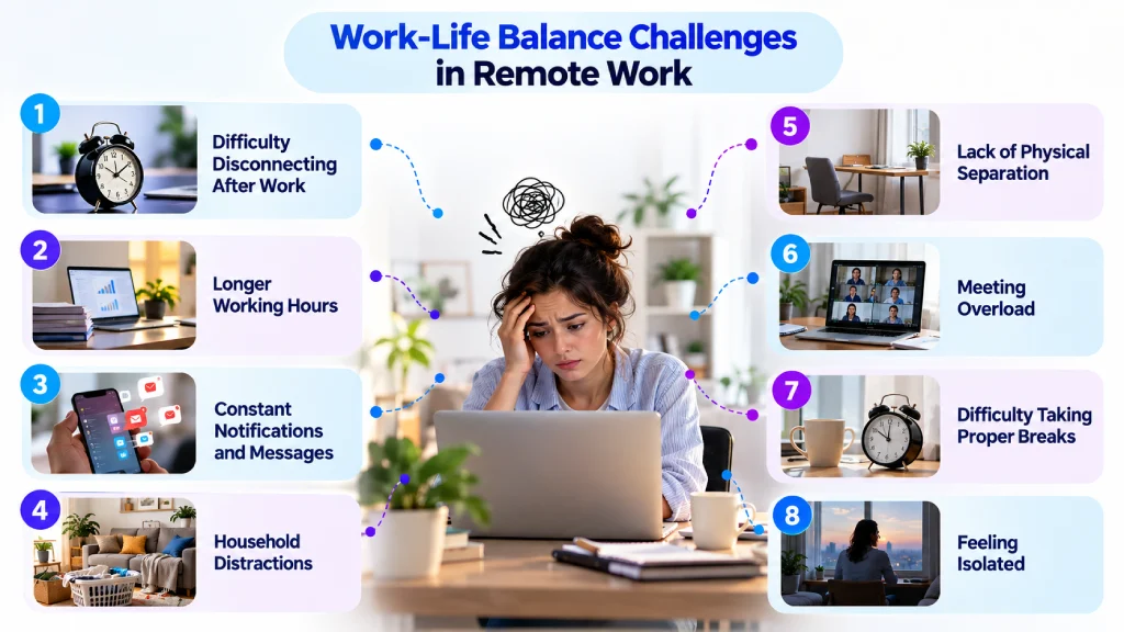 Work-life balance challenges in remote work