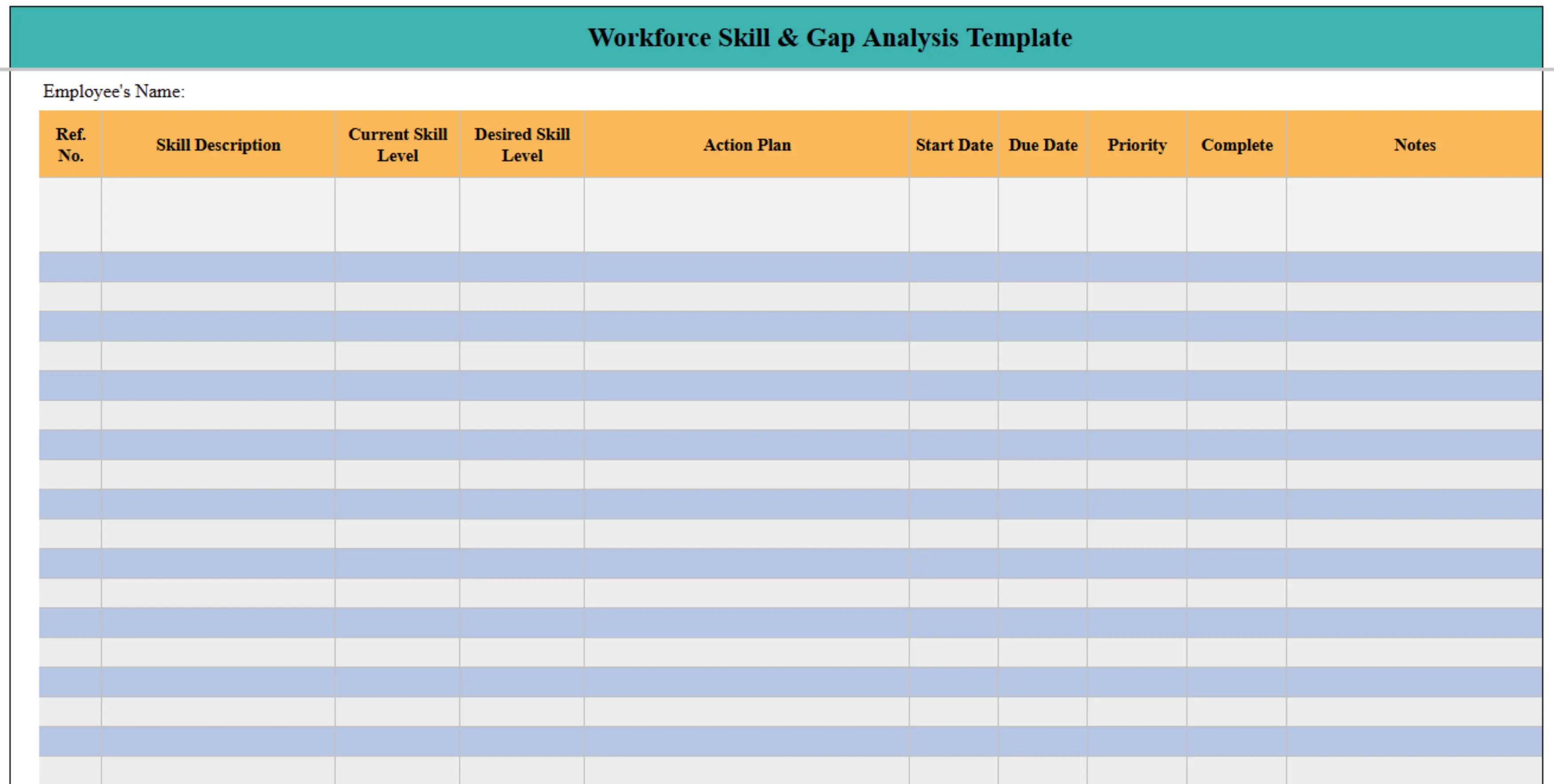workforce skill planning template 